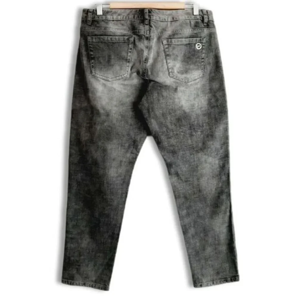 MICHAEL KORS / Jewelled Gem Pocket Cropped Skinny Jeans Grey Sz 10 - Picture 7 of 11